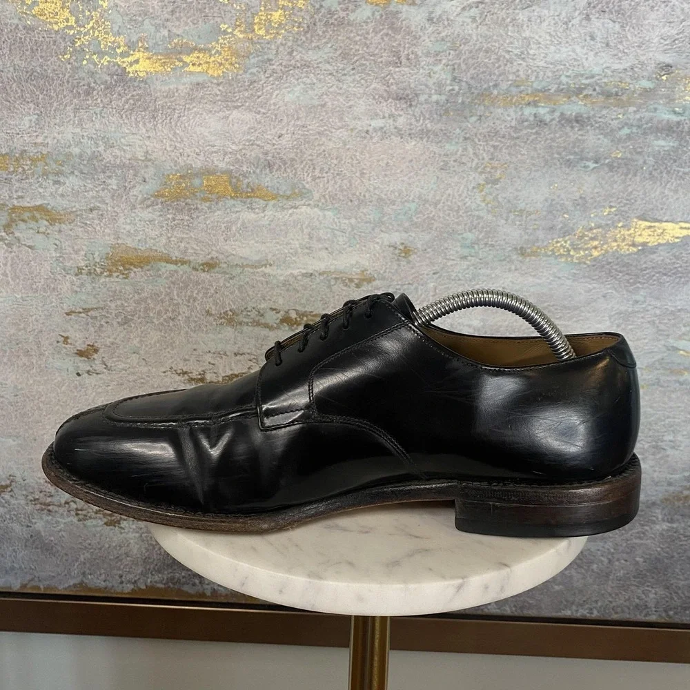 Johnston & Murphy Shoes Mens Size 9 D Black Leather Derby Square Toe 22-2831
